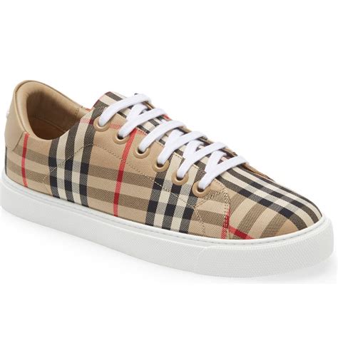 burberry vintage check leather t bar shoe|Burberry Albridge Vintage Check Low Top Sneaker (Women).